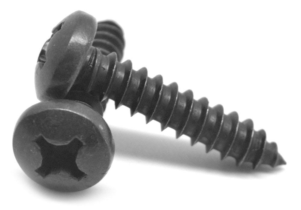 #6-20 x 1/2 Phillips Pan Head Sheet Metal Screw Black Oxide 10000 Pk T393